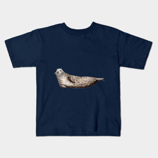 Grey seal Kids T-Shirt by chloeyzoard